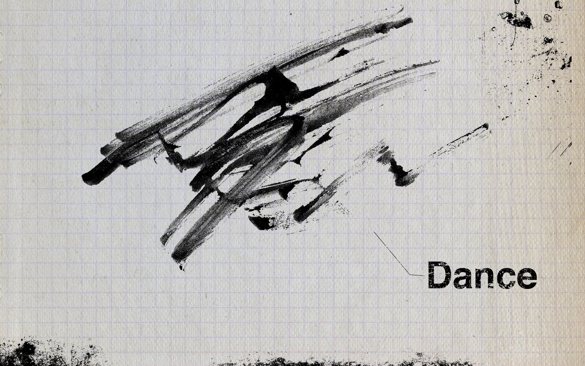 abstract dance art on graph paper