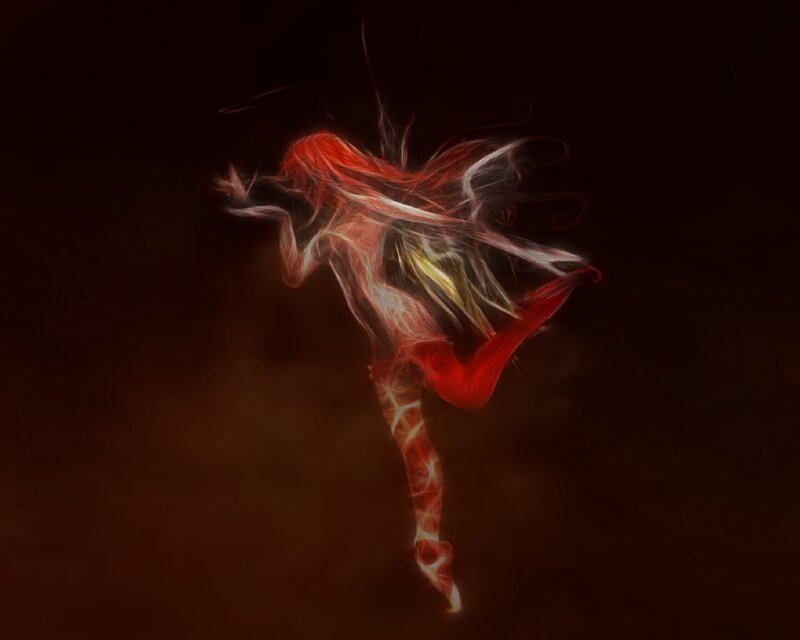 abstract dancer in red light