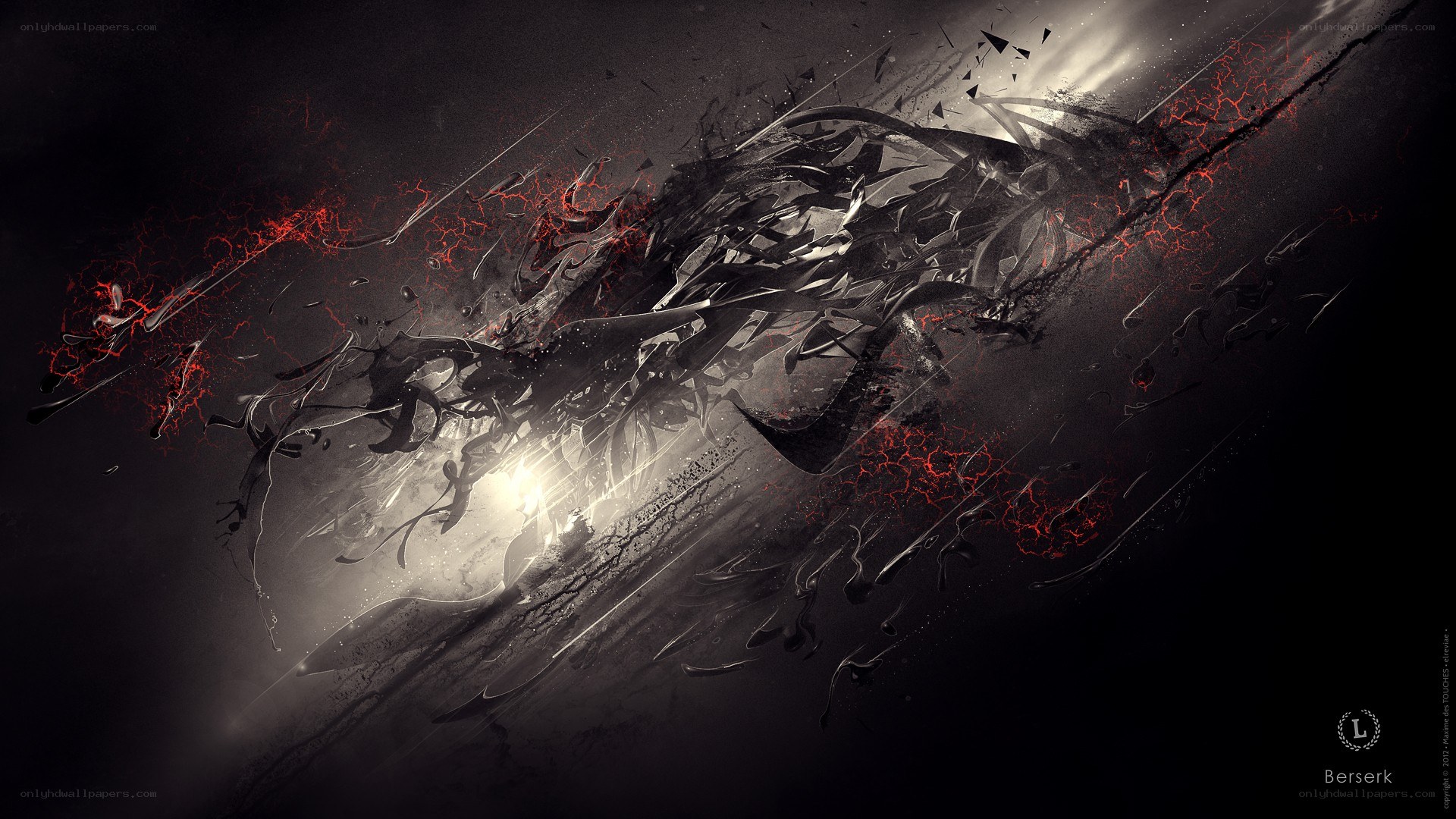 abstract dark explosion art