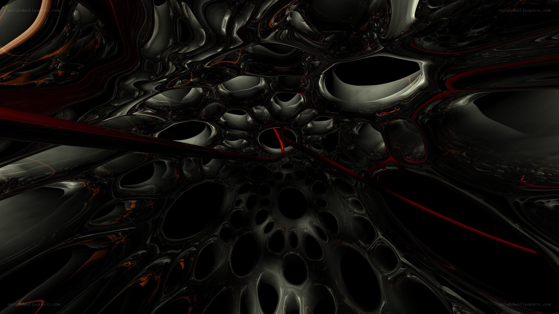 abstract dark fluid sculpture