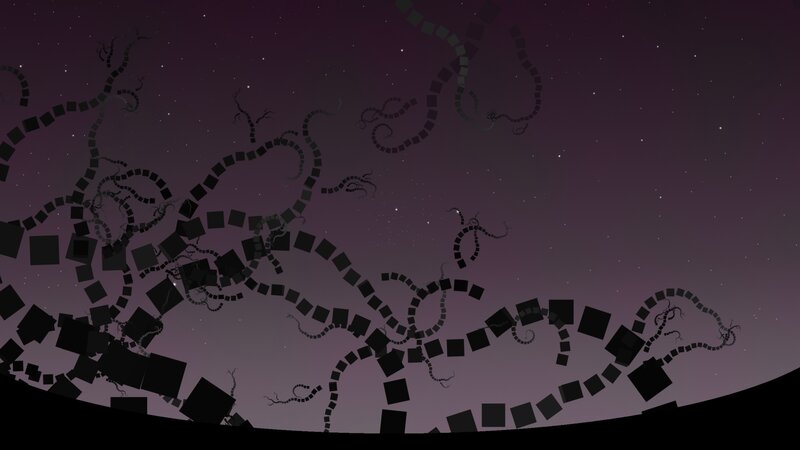 Abstract dark patterns on starry background