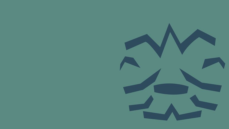 abstract dark shape on green