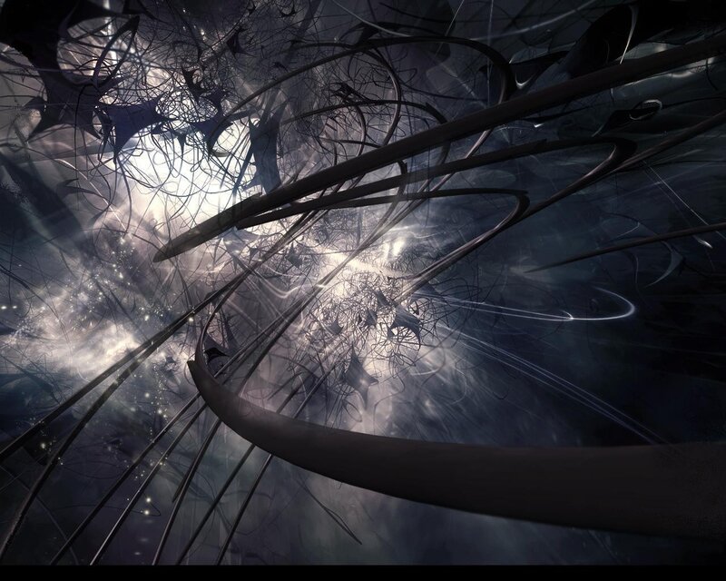 Abstract Dark Tendrils — Black