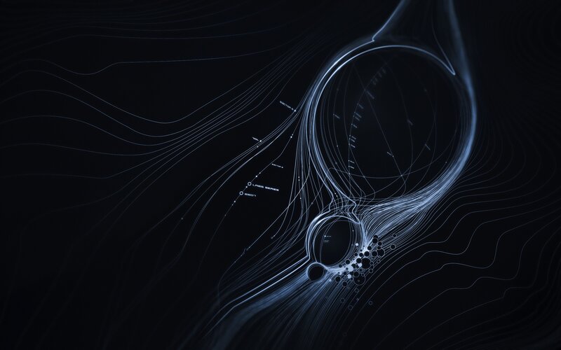 Abstract Data Flow Visualization — Black, Futuristic