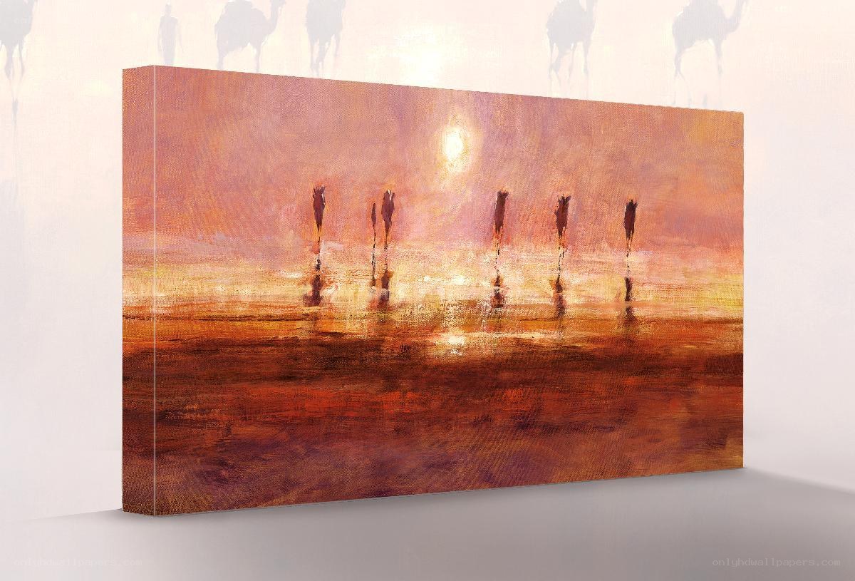 Abstract desert sunset art
