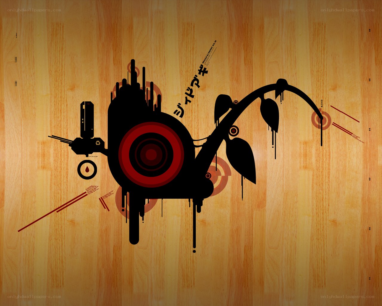 abstract design with red and black elements