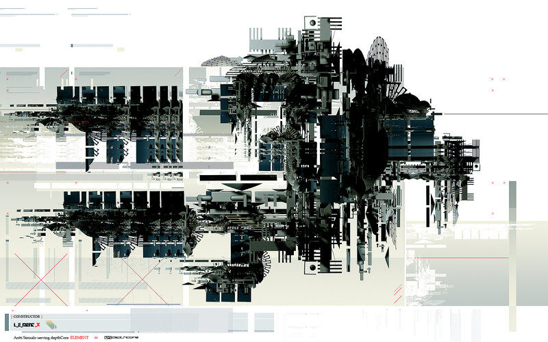abstract digital architecture collage