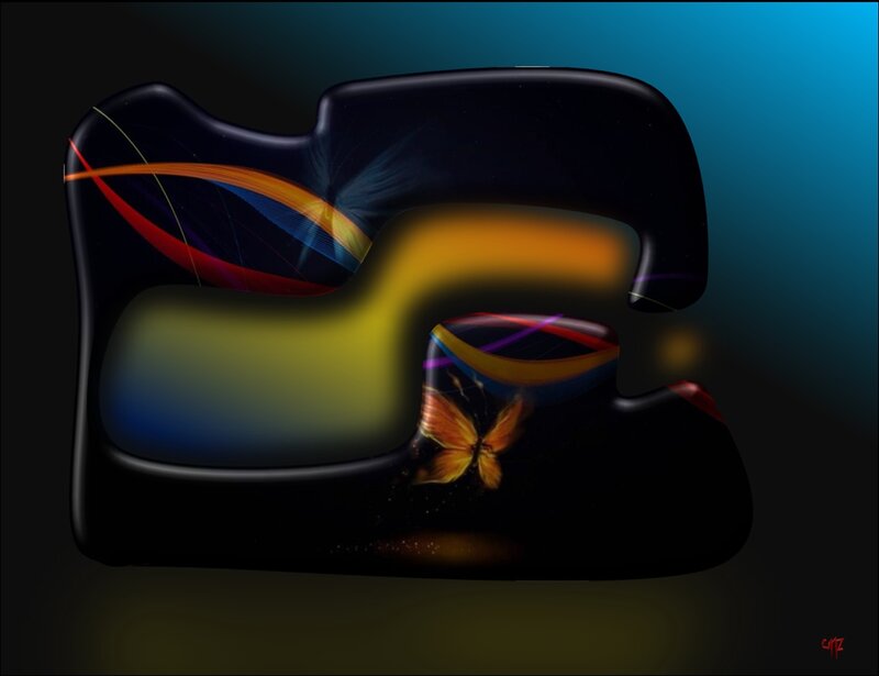 Abstract Digital Art — Black, Dramatic, Digital Art, Butterfly