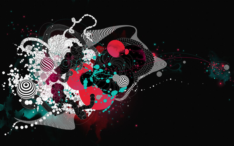 Abstract Digital Art — Black, Dynamic, Digital Art, Circles, Spheres, Lines