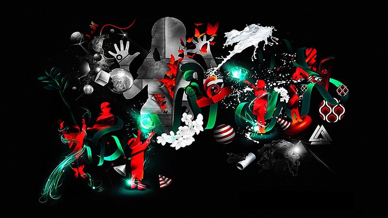 Abstract Digital Art — Black, Dynamic, Digital Art, Red Figures