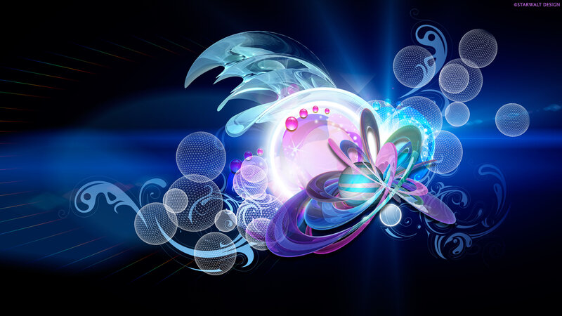 Abstract Digital Art — Blue, Dynamic, Digital Art