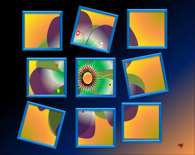 Abstract Digital Art — Blue, Vibrant, Digital Art