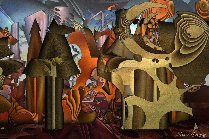 Abstract Digital Art — Brown, Complex