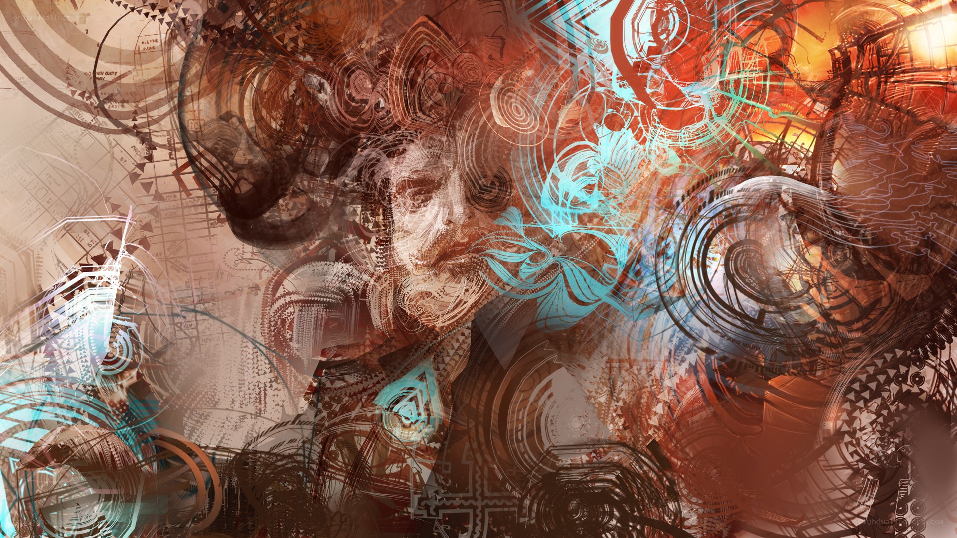 abstract digital art collage
