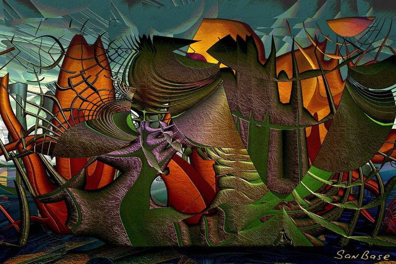 Abstract digital art collage
