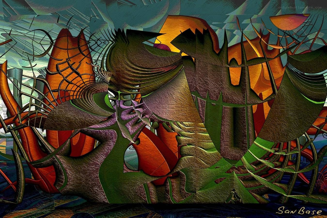 Abstract digital art collage