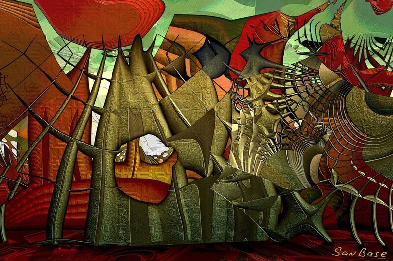 Abstract digital art collage