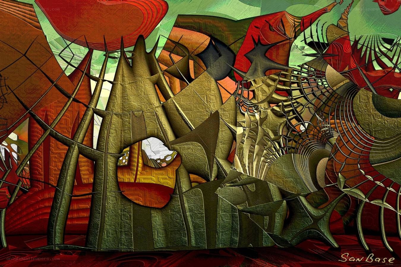 Abstract digital art collage