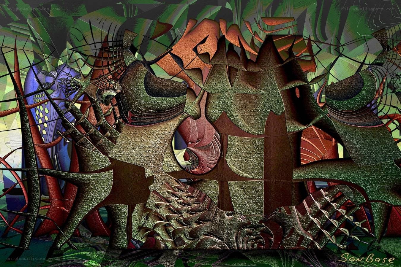 Abstract digital art collage