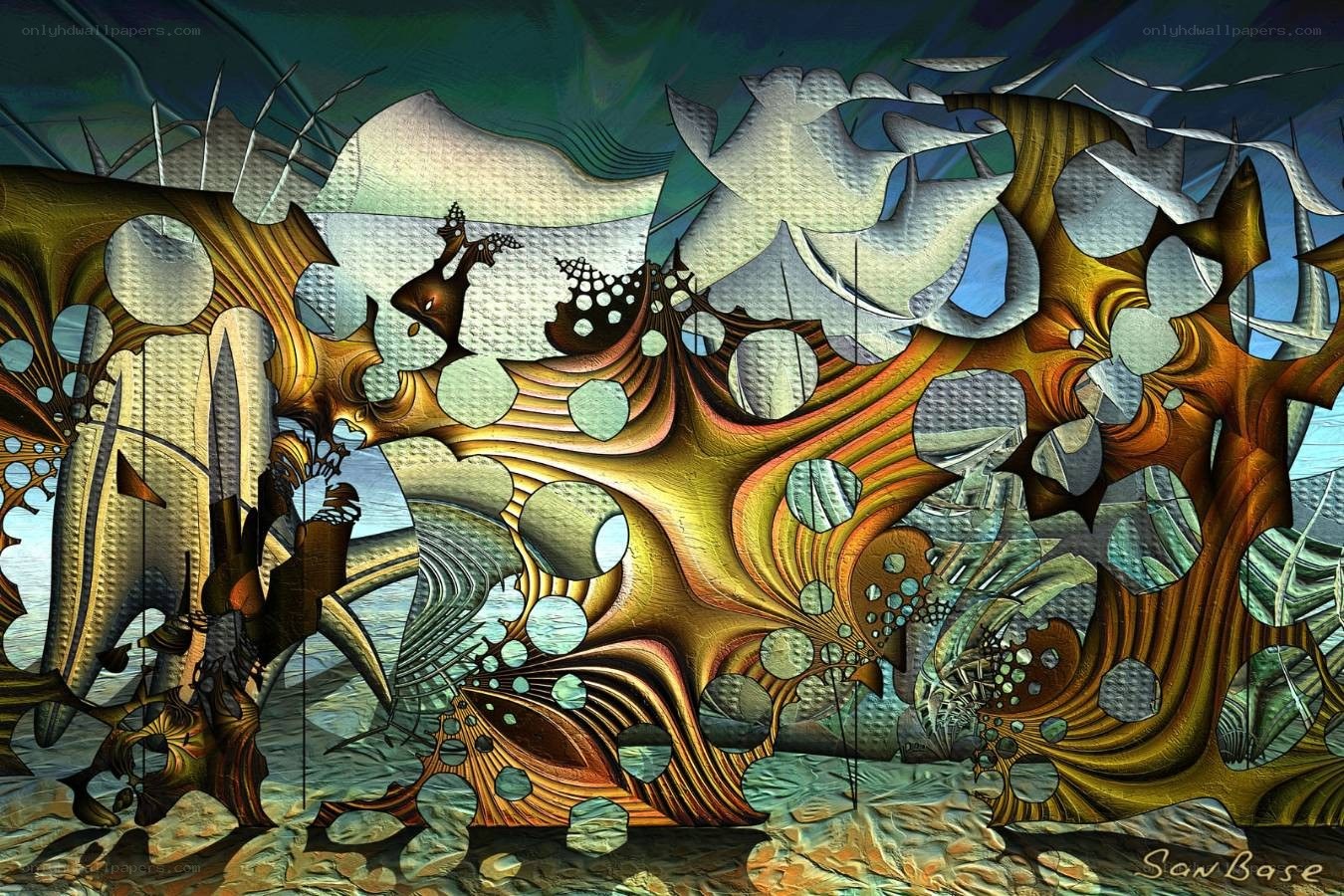 Abstract digital art collage