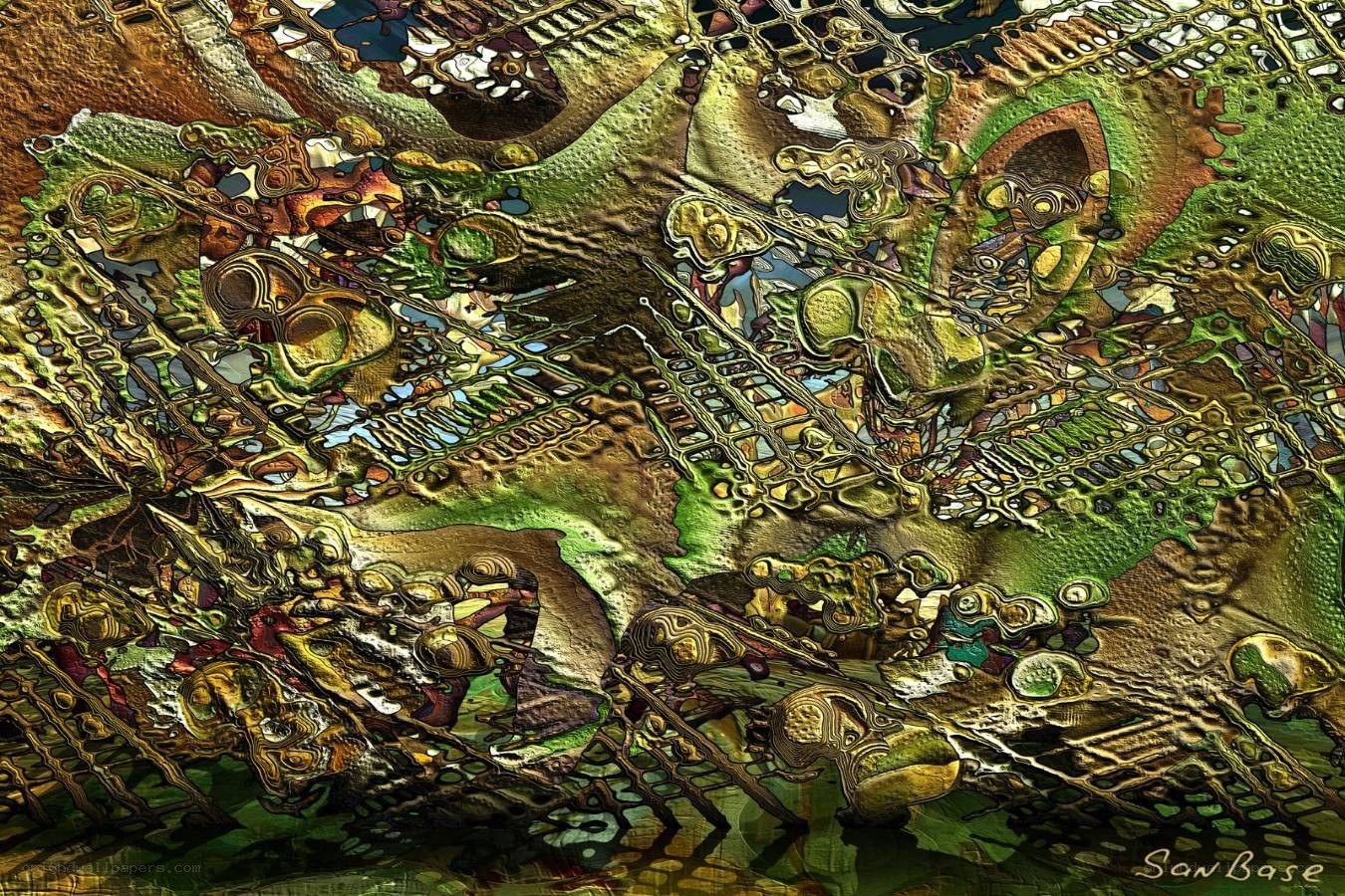 Abstract digital art collage