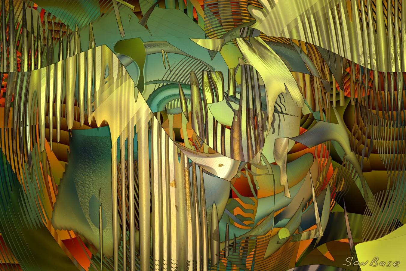 Abstract digital art collage