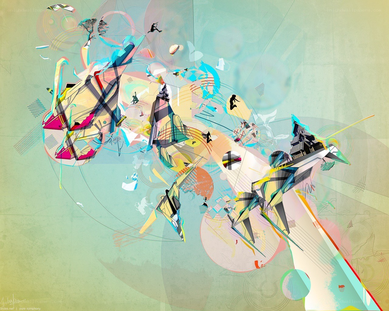 Abstract digital art collage