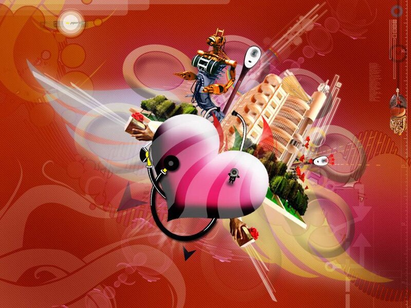 abstract digital art collage