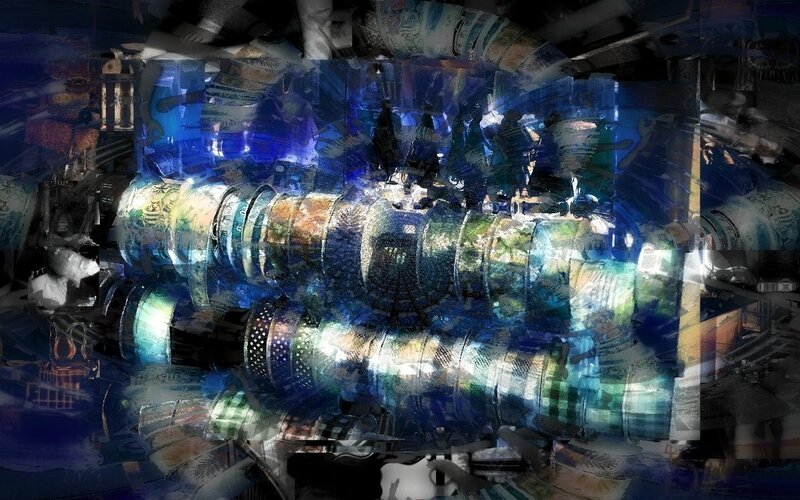 Abstract digital art collage