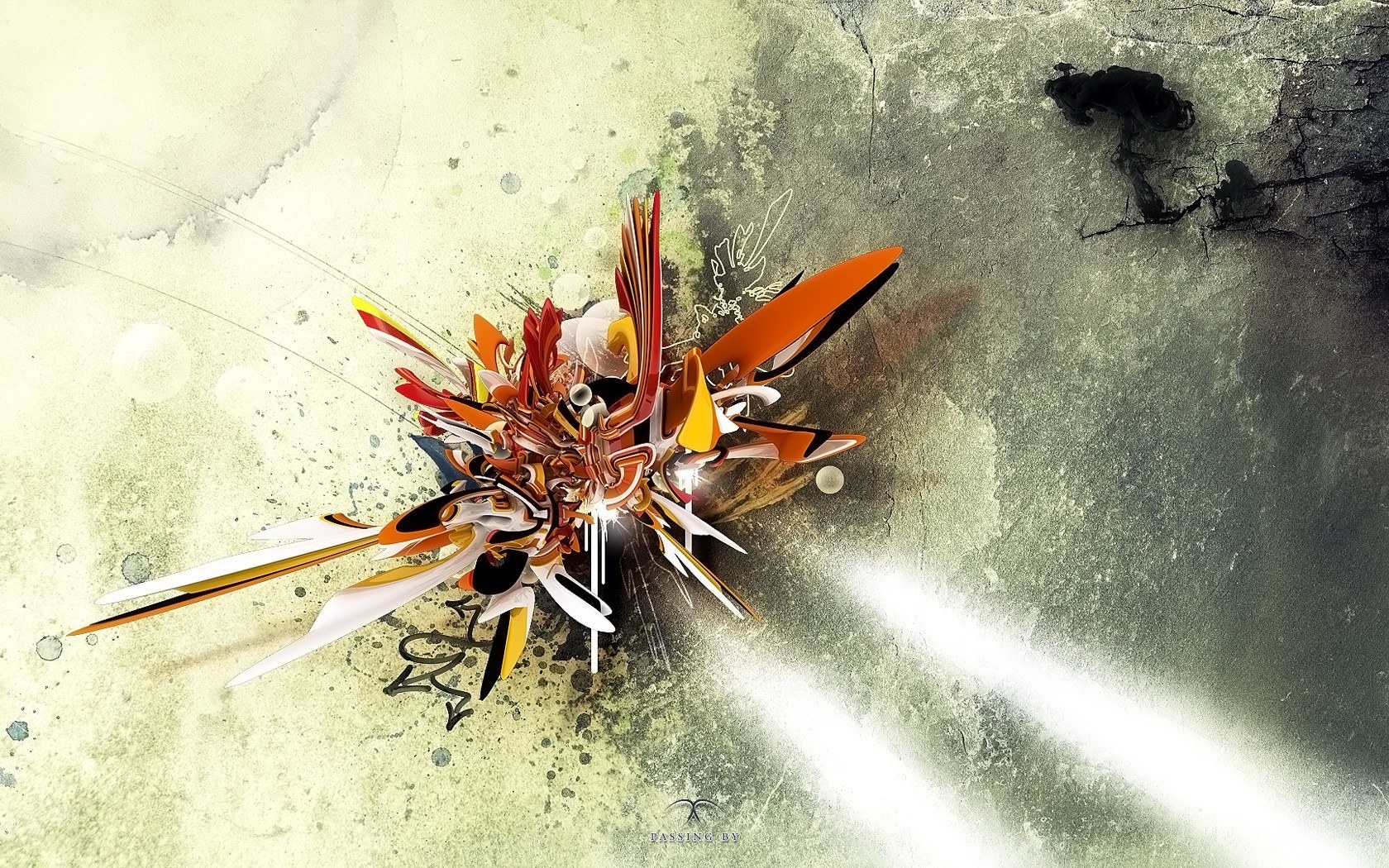 Abstract digital art explosion