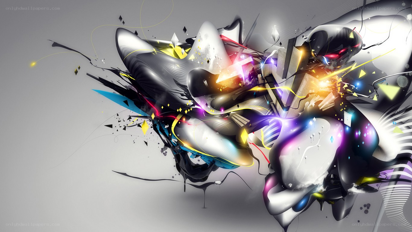 Abstract digital art explosion