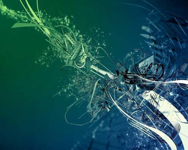 Abstract Digital Art — Green, Dynamic