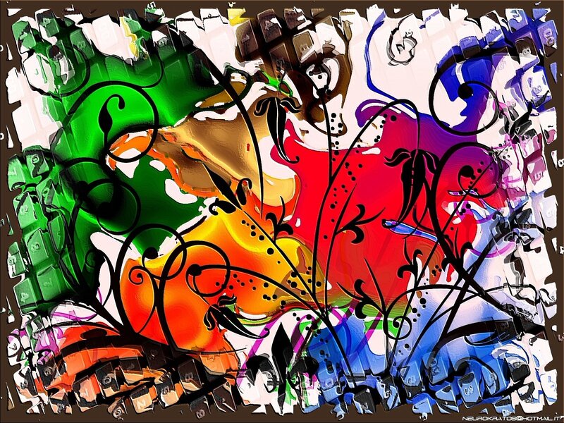 Abstract Digital Art — Green, Vibrant, Digital Art, Colorful Swirls