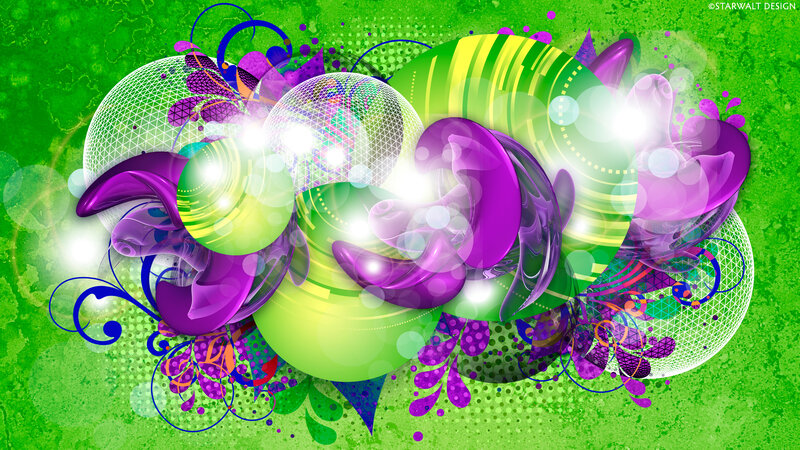 Abstract Digital Art — Green, Vibrant