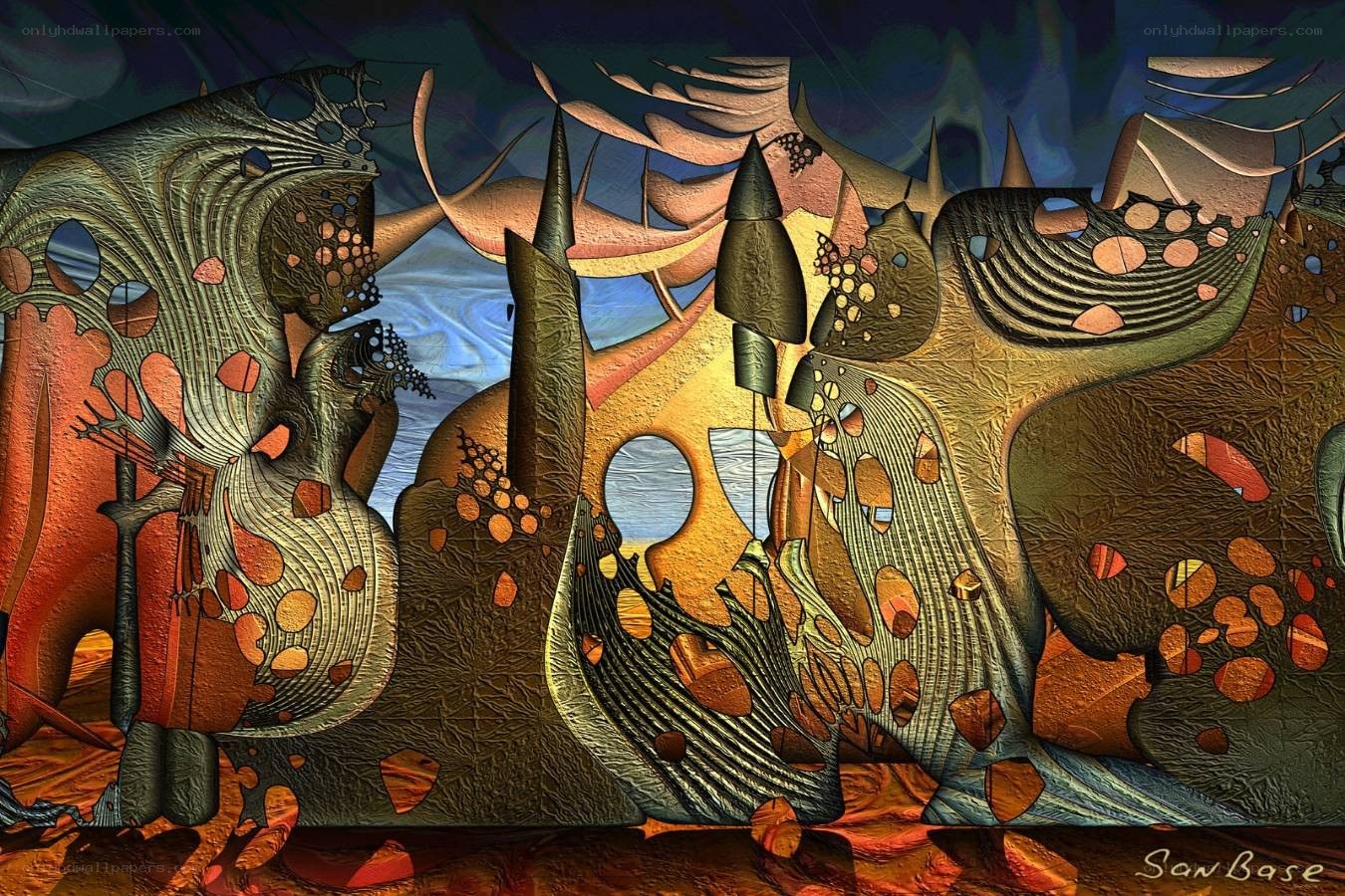 Abstract digital art landscape