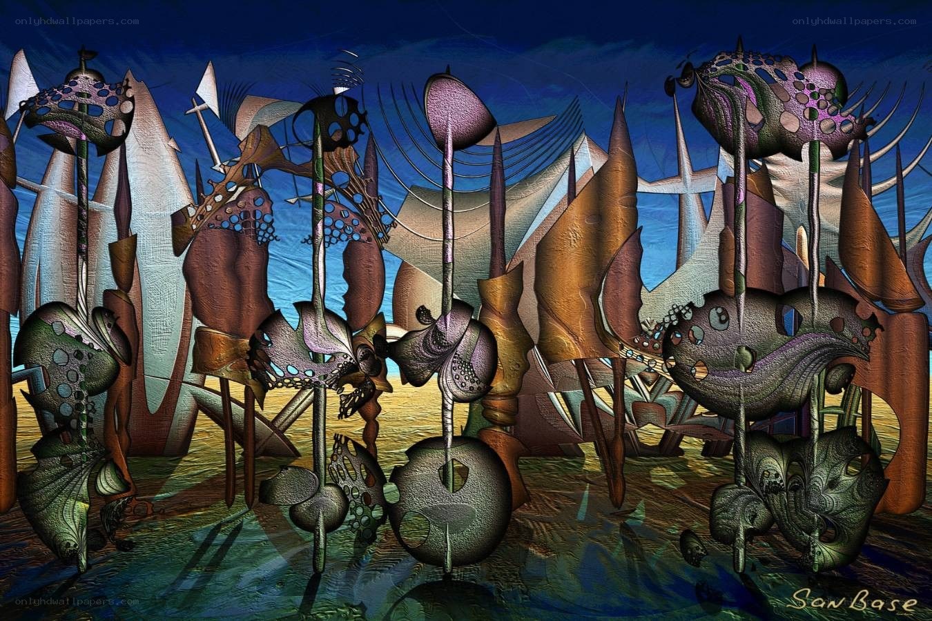 Abstract digital art landscape