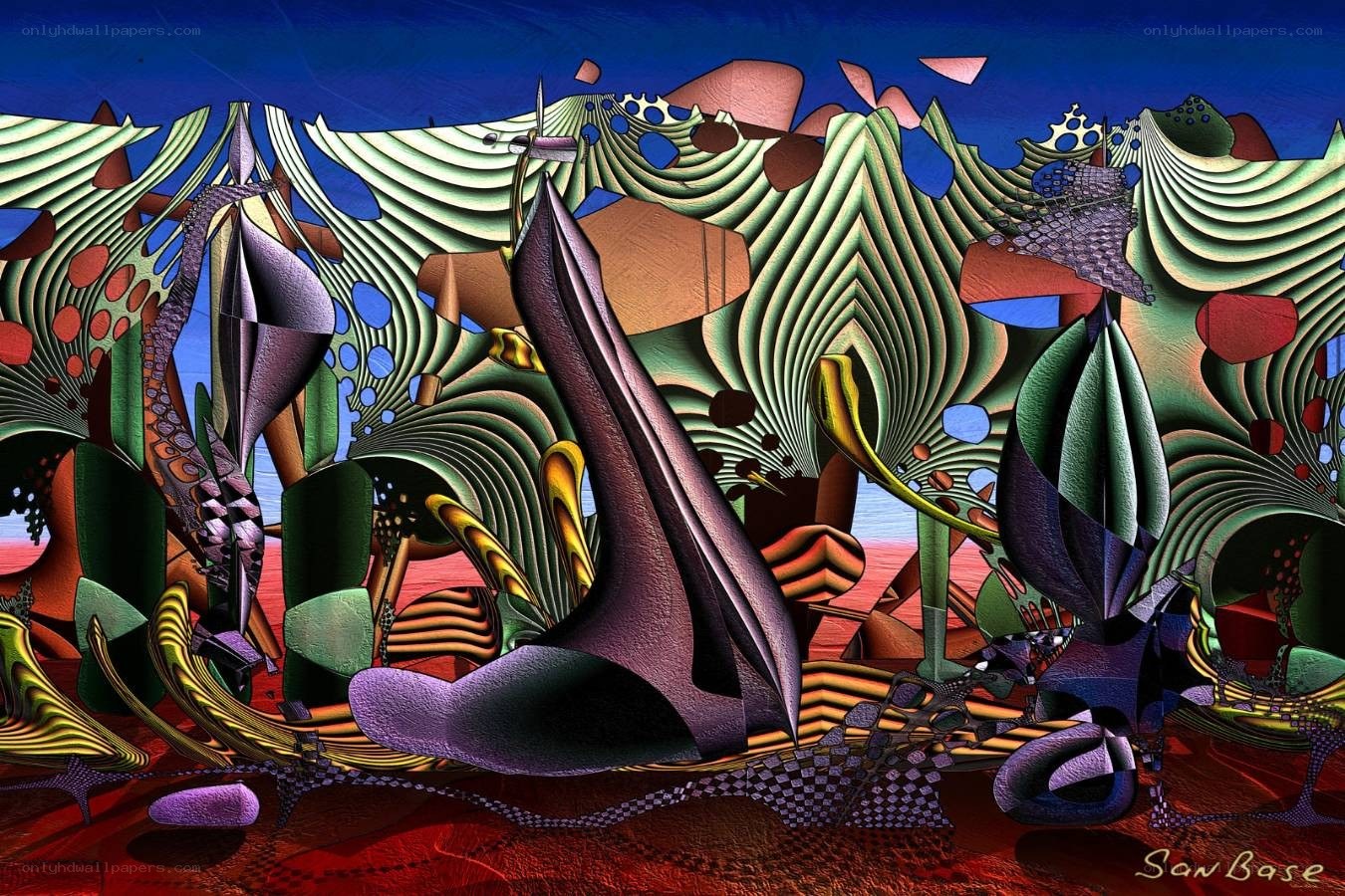 Abstract digital art landscape