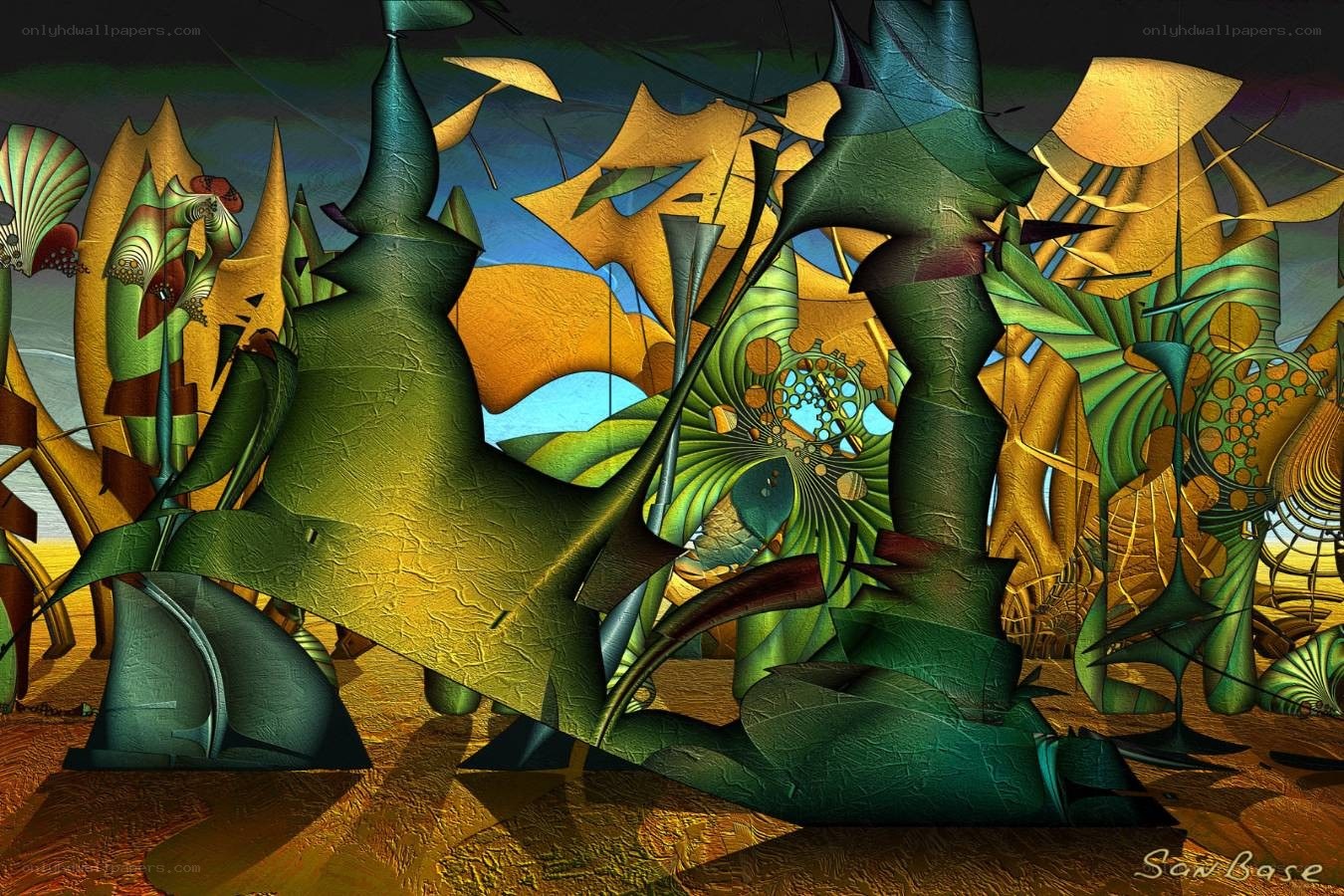 Abstract digital art landscape