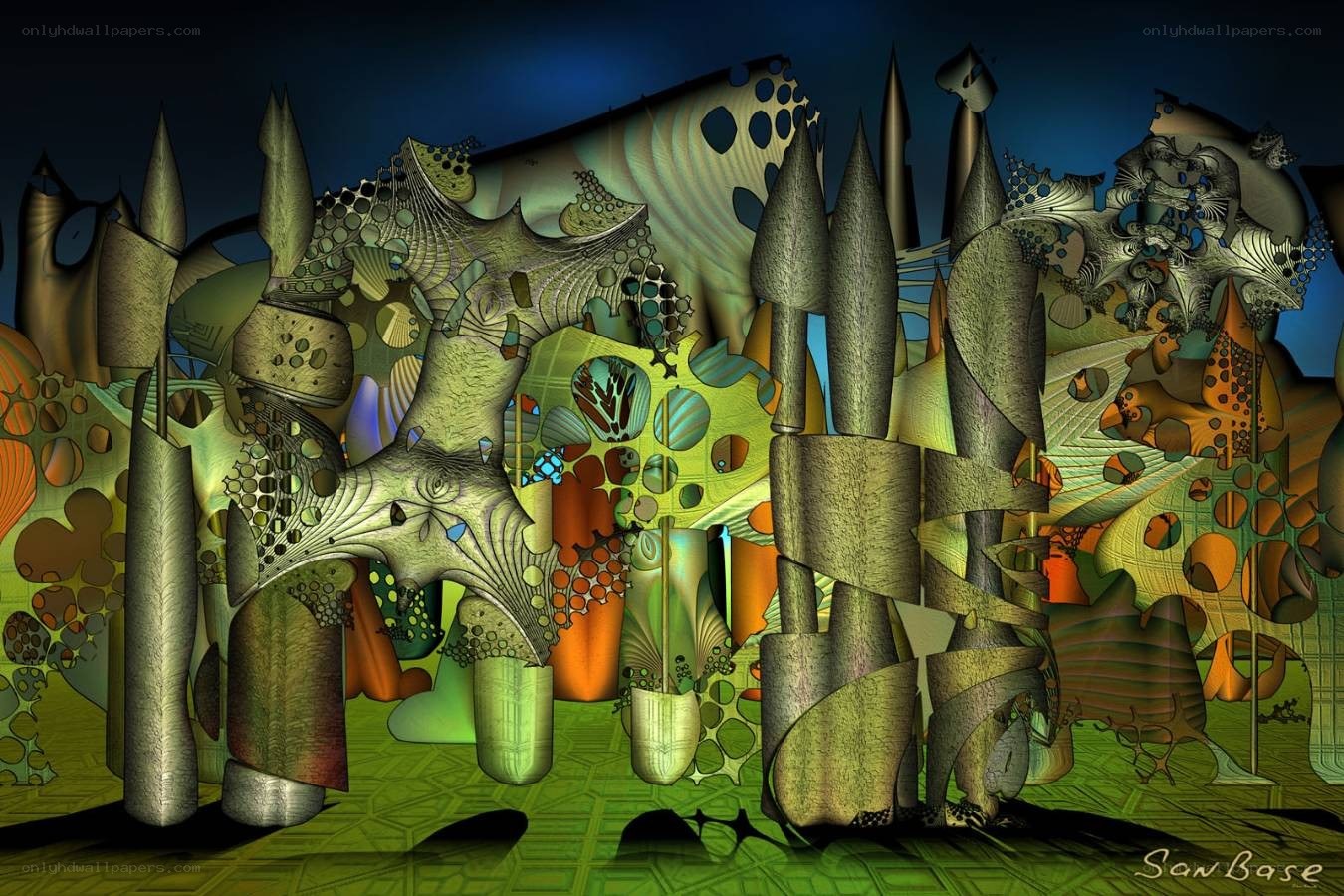 abstract digital art landscape