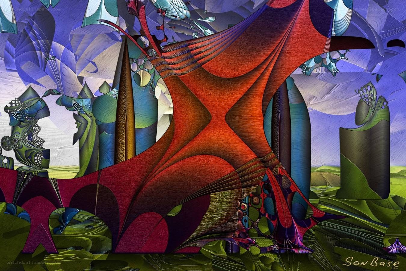 Abstract digital art landscape