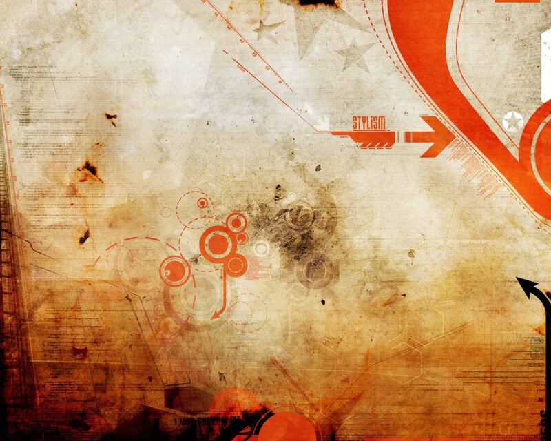 Abstract Digital Art — Orange, Grungy
