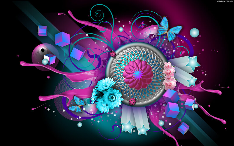 Abstract Digital Art — Purple, Vibrant