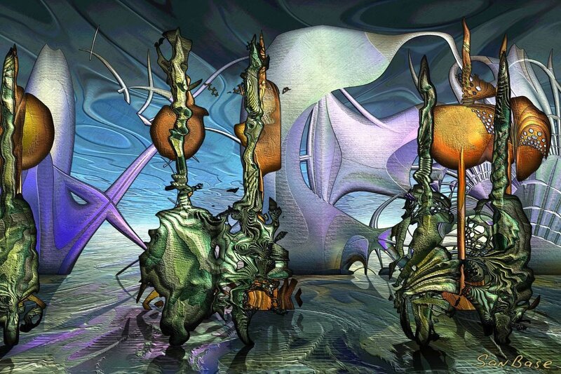 abstract digital art scene