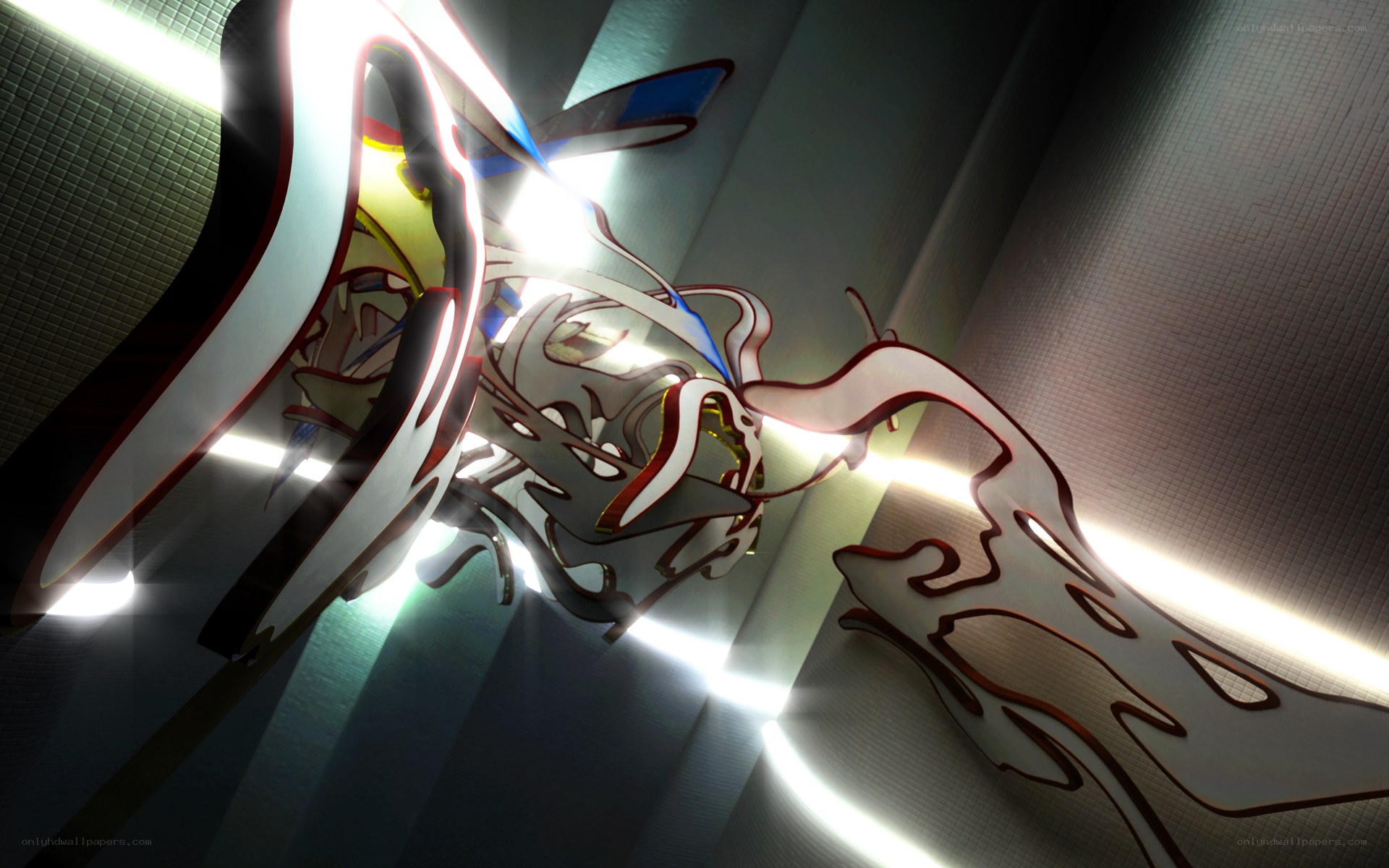 Abstract digital art sculpture