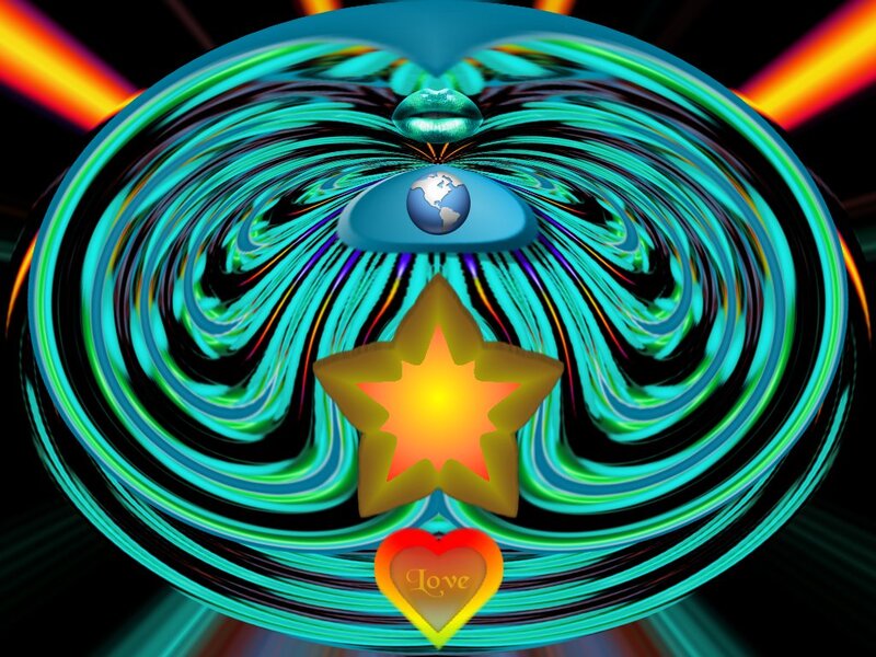 Abstract Digital Art — Teal, Vibrant