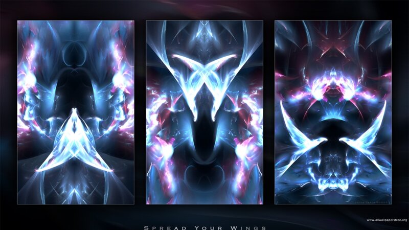 Abstract digital art triptych