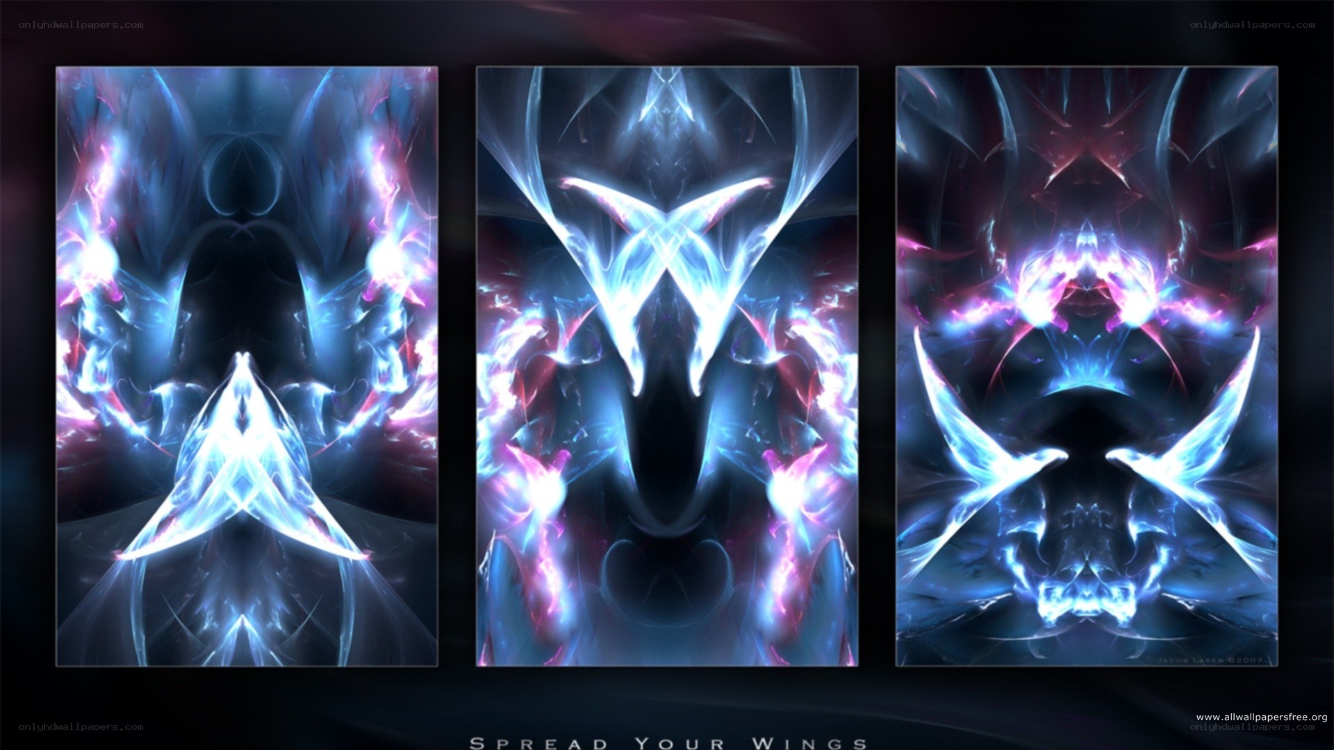 Abstract digital art triptych