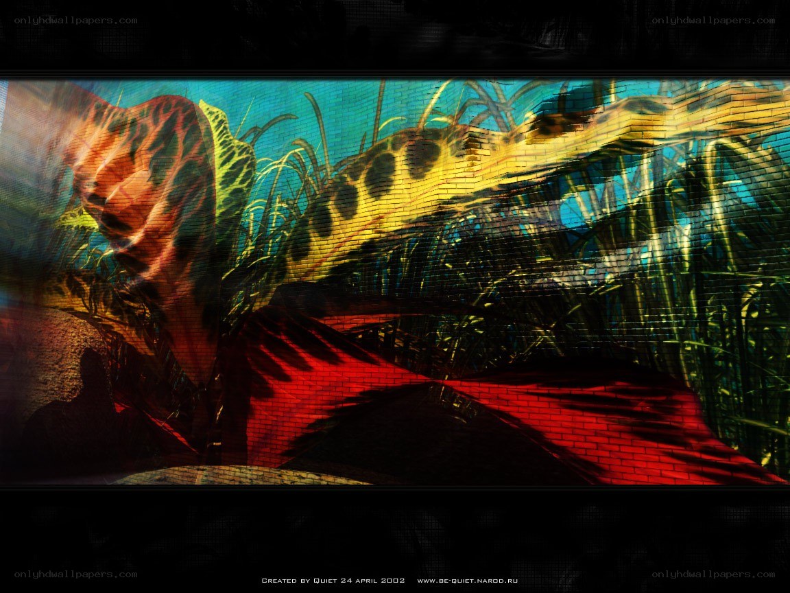 Abstract digital art with animal patterns
