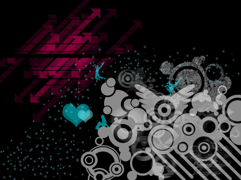 abstract digital art with arrows and hearts