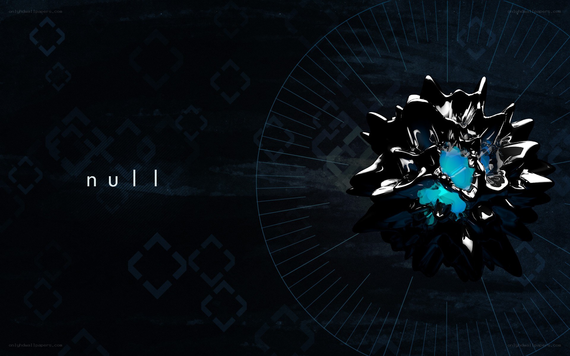 abstract digital art with blue core